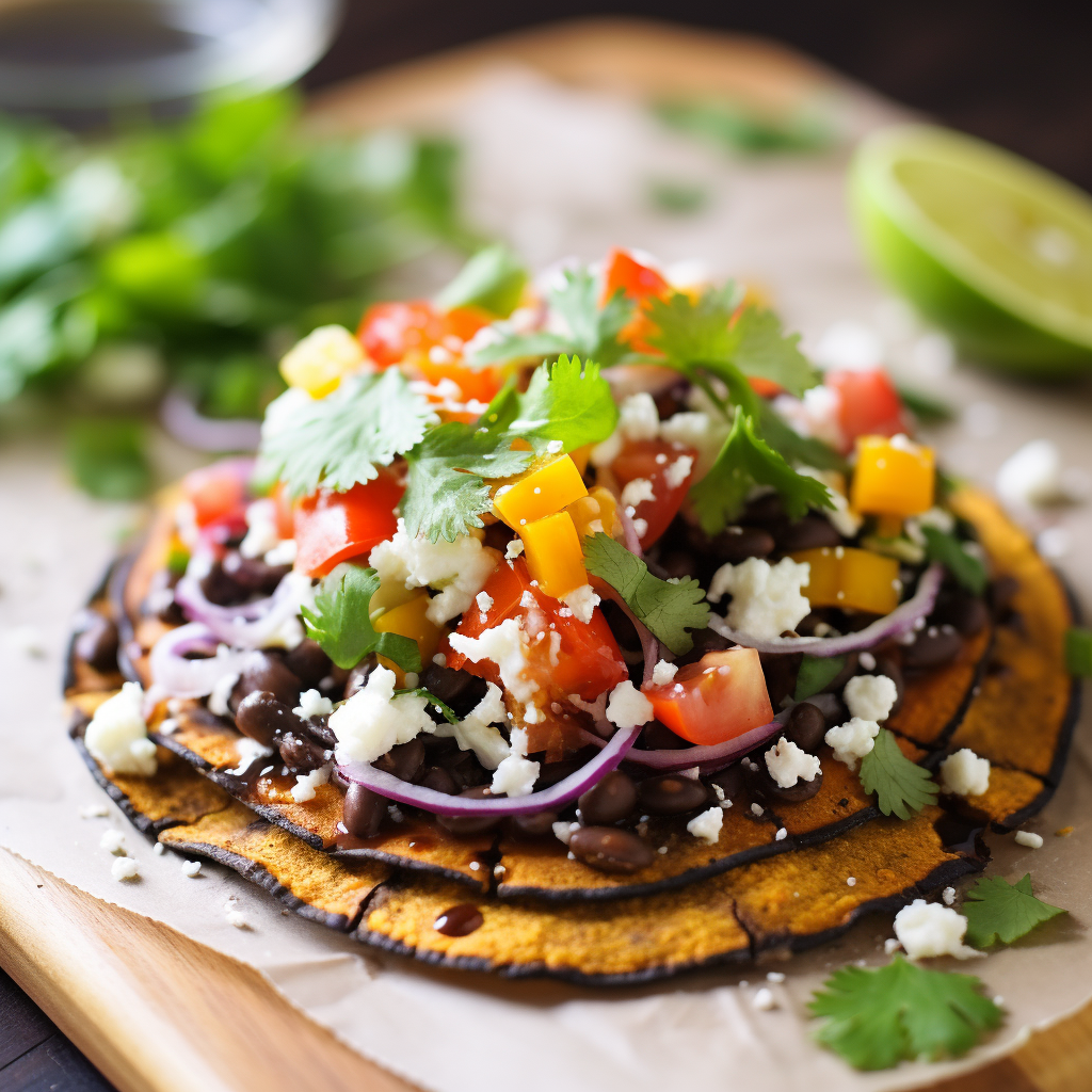 Sweet Potato and Black Bean Tostadas