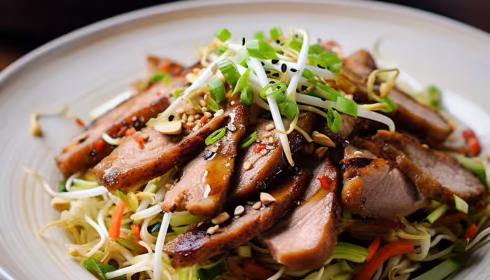 Szechuan Grilled Pork and Bean Sprout Salad