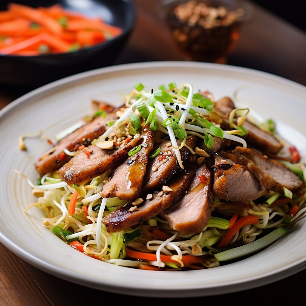 Szechuan Grilled Pork and Bean Sprout Salad - Coolinarco.com