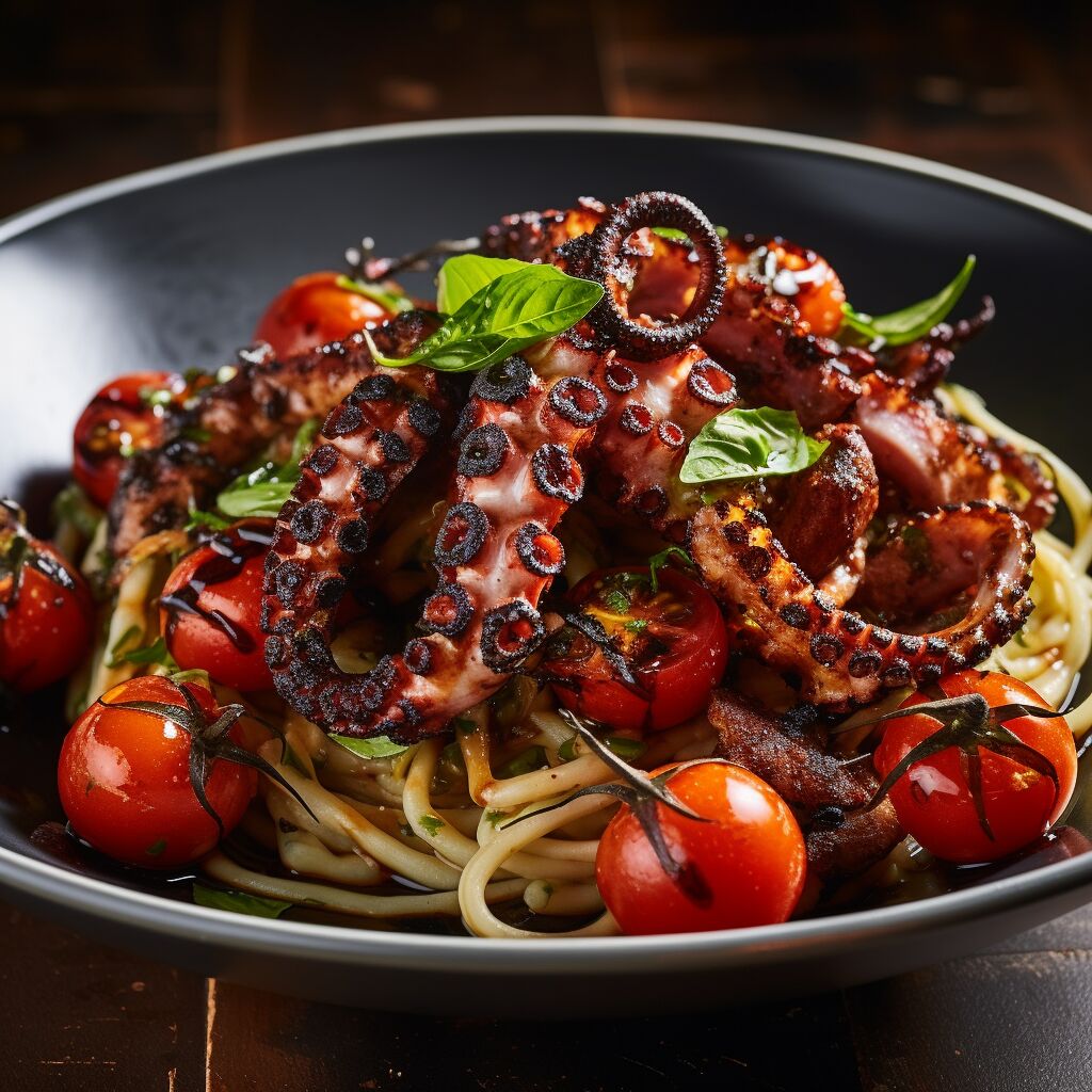 Tagliatelle with Grilled Octopus - Coolinarco.com