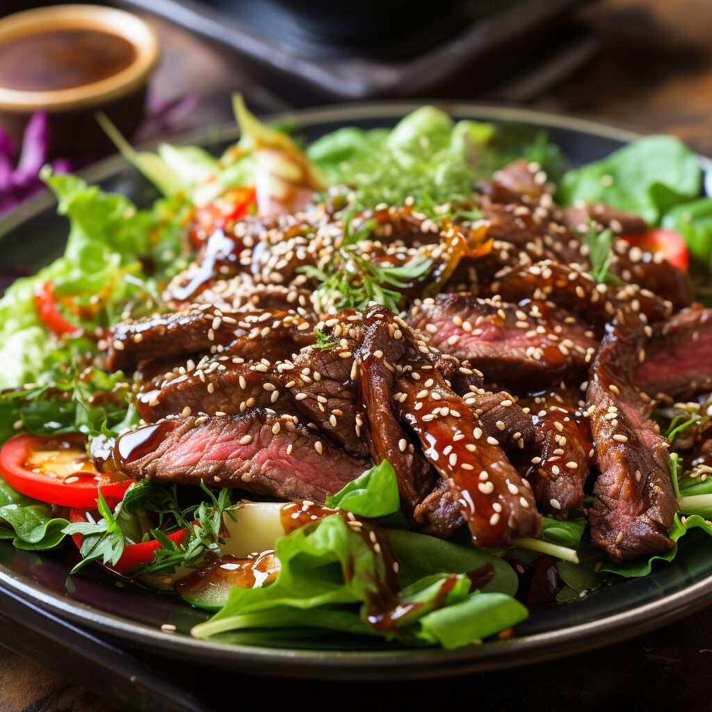 Teriyaki Beef and Mixed Greens Salad - Coolinarco.com