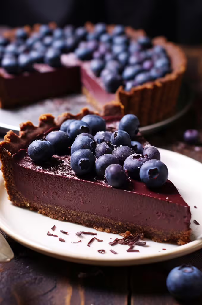 Blueberry chocolate tart