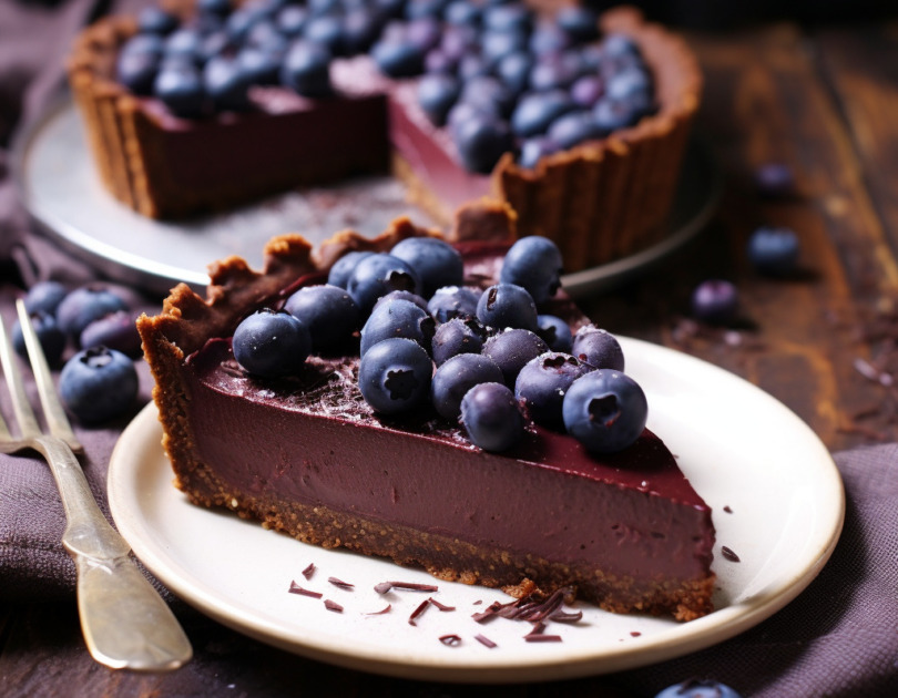 Blueberry chocolate tart