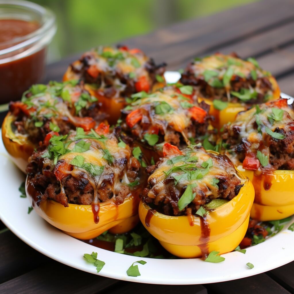 Grilled Beef and Cheddar Stuffed Bell Peppers - Coolinarco.com