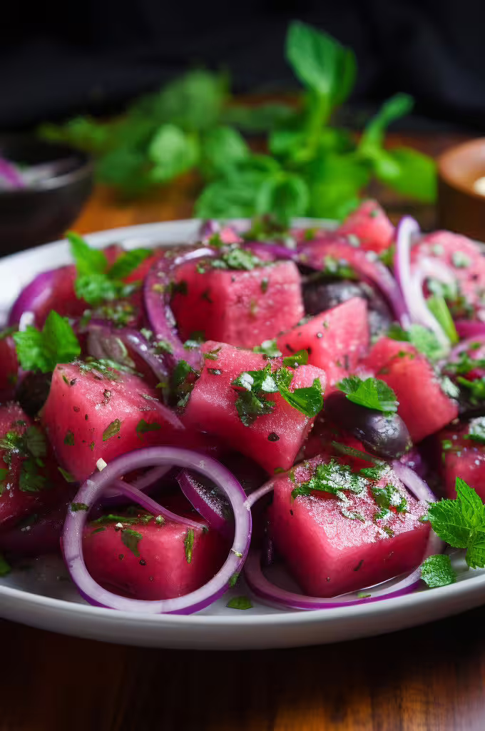 Minty Watermelon Salad