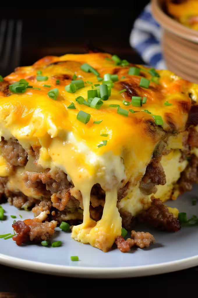Beef and Cheddar Breakfast Casserole