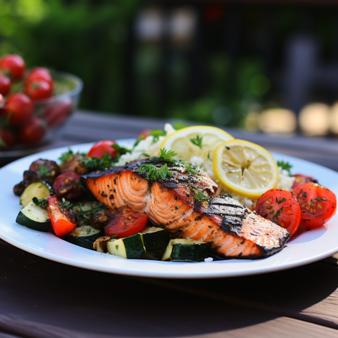 Grilled Mediterranean Salmon - Coolinarco.com