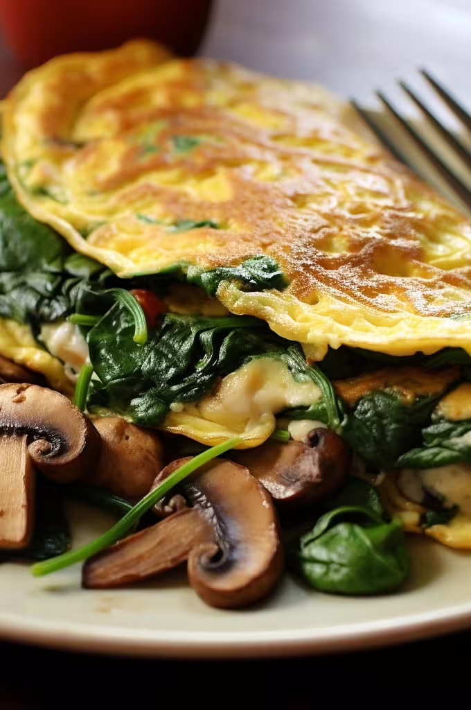 Spinach and Mushroom Omelette
