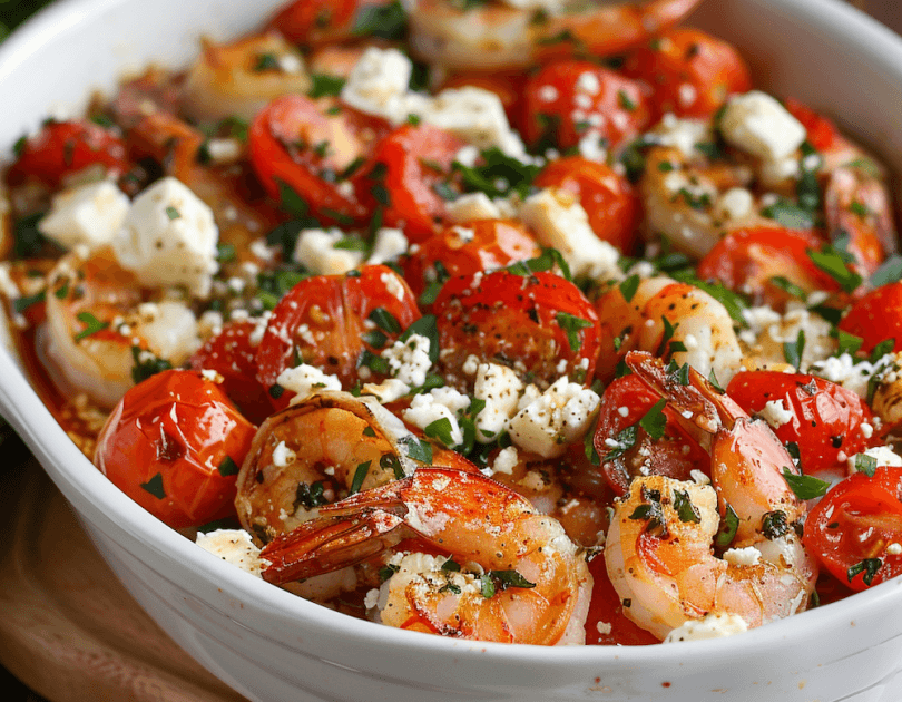 Baked Greek Shrimp with Tomatoes and Feta