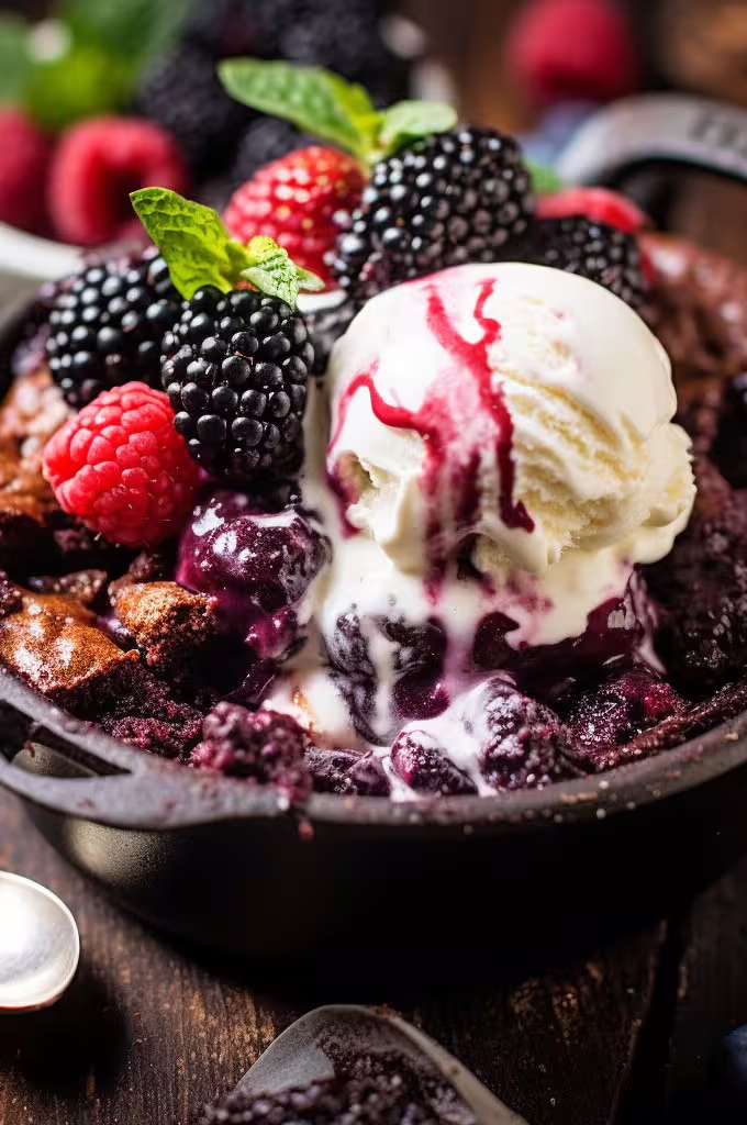 Mixed Berry Chocolate Cobbler