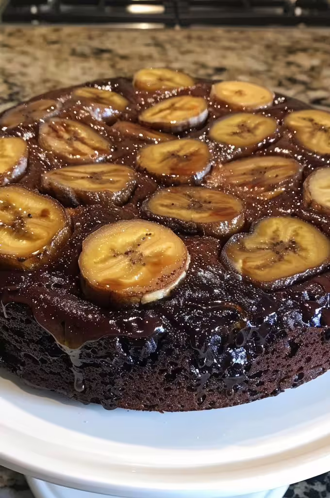 Chocolate Banana Upside Down Cake