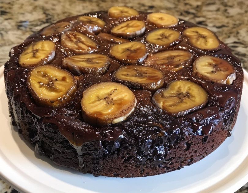 Chocolate Banana Upside Down Cake