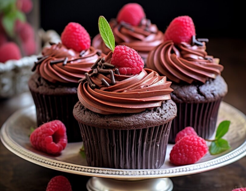 Chocolate and Raspberry Cupcakes