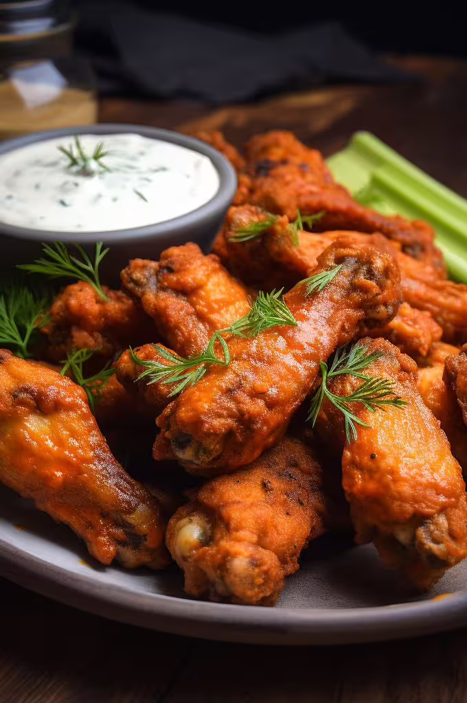 Crispy buffalo chicken wings