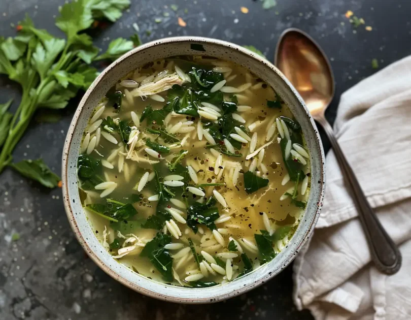 Chicken and Spinach Lemon Soup