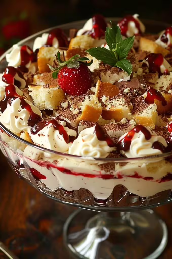 Chocolate and Strawberry Panettone Trifle