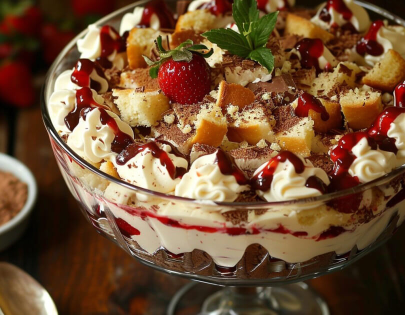 Chocolate and Strawberry Panettone Trifle