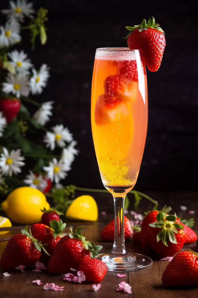 Mimosa With Strawberries