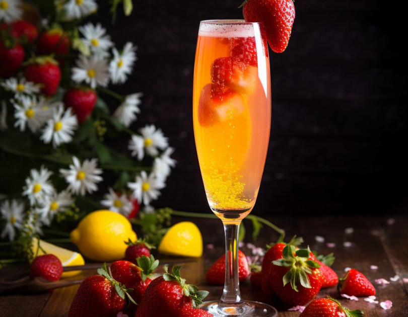 Mimosa With Strawberries