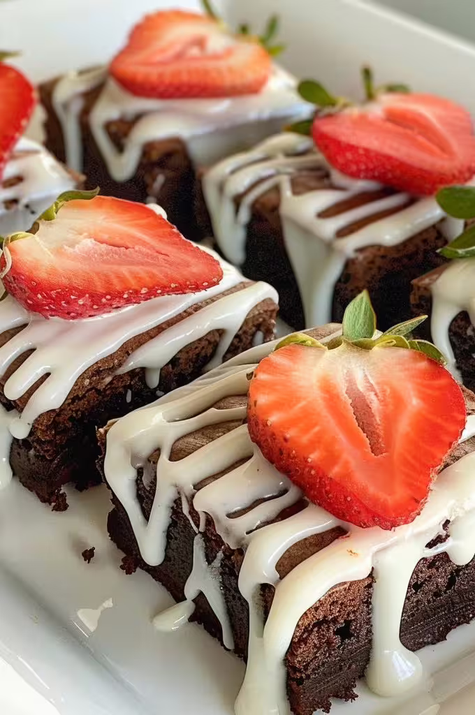 Chocolate Covered Strawberry Brownies