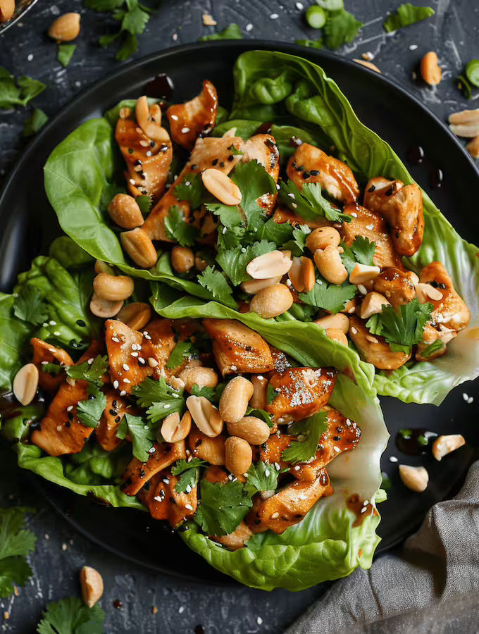 Chinese BBQ Chicken Lettuce Wraps