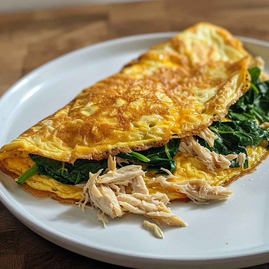 Chicken and Spinach Omelette - Coolinarco.com