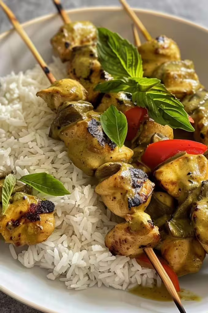 Thai Green Curry Chicken Skewers