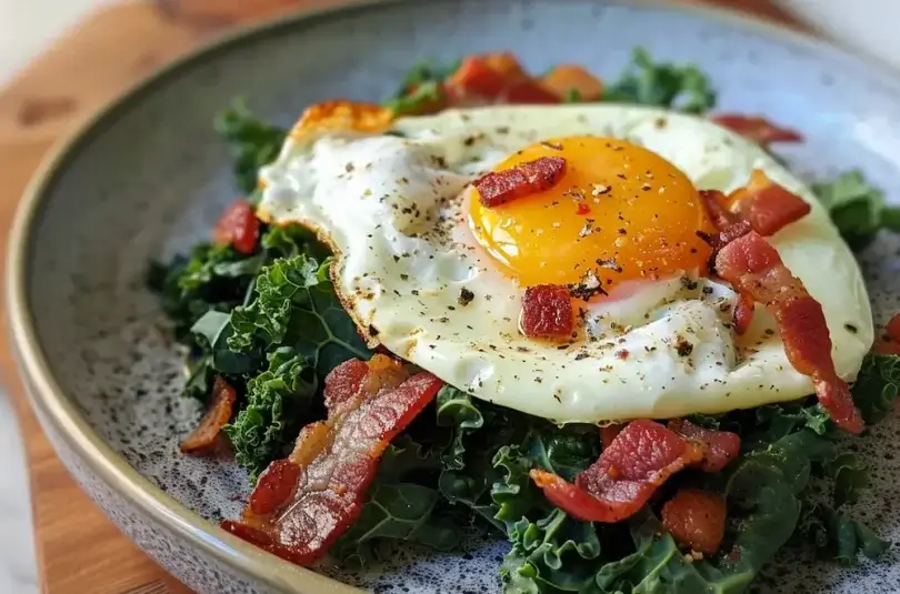 Bacon and Kale Breakfast Saute