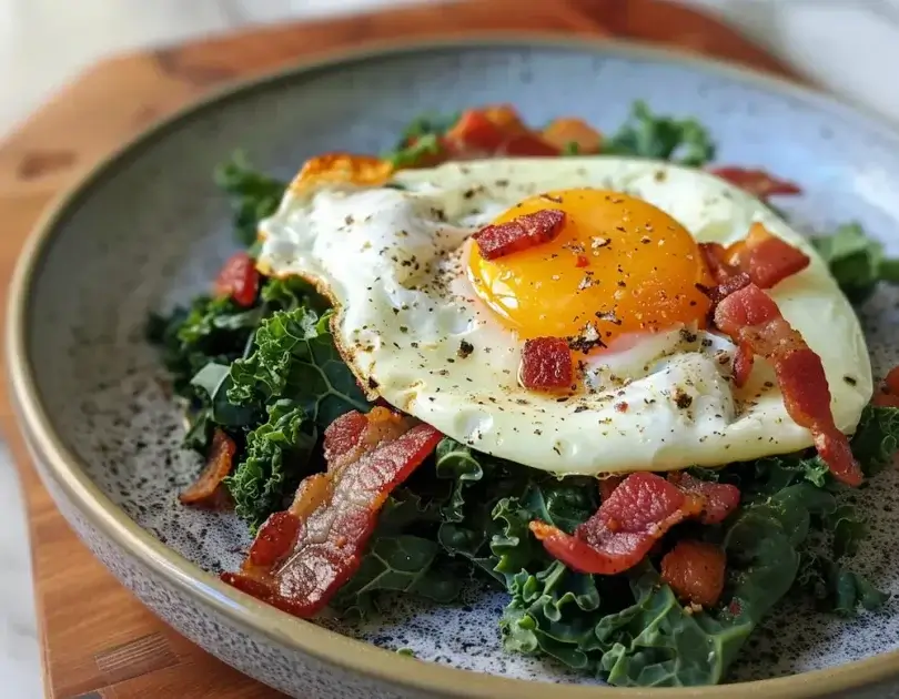 Bacon and Kale Breakfast Saute