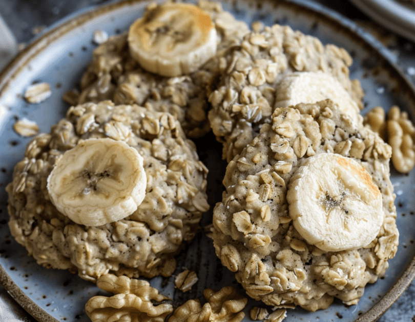 Baked Banana-Nut Oatmeal Cookies