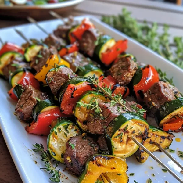 Beef and Zucchini Kabobs with Herbs