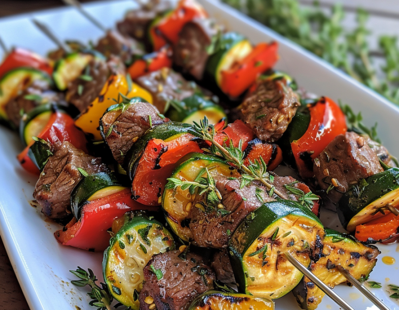 Beef and Zucchini Kabobs with Herbs