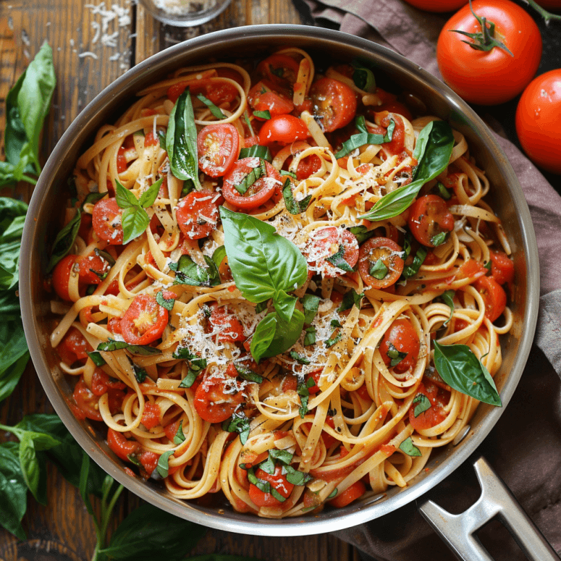 One-Pot Tomato Garlic Basil Pasta - Coolinarco.com