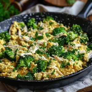 Chicken and Broccoli Scramble