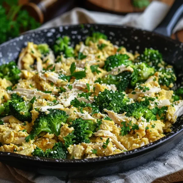 Chicken and Broccoli Scramble