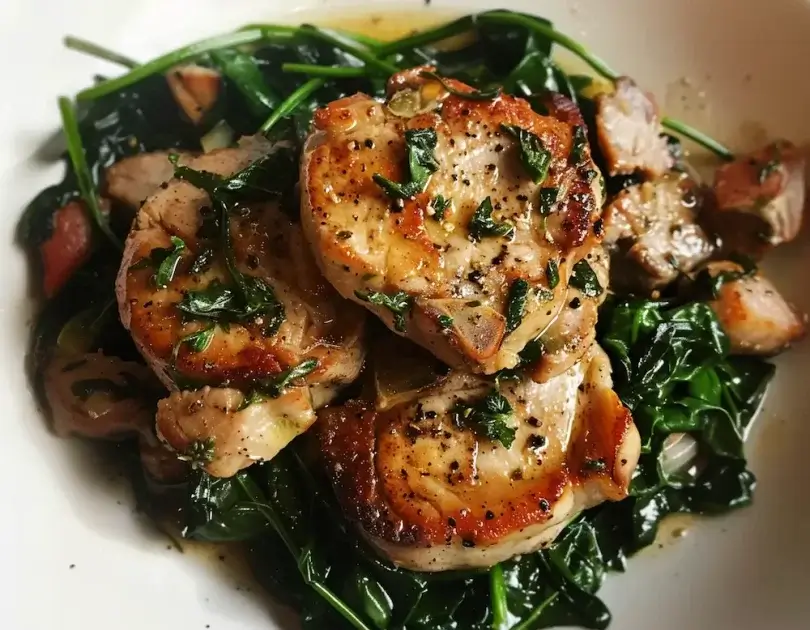 Pork and Spinach Medley