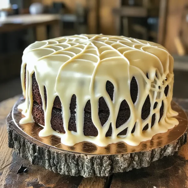 Spiderweb Chocolate Cake
