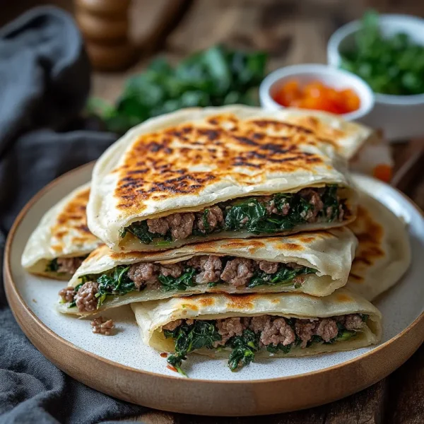 Beef and Spinach Gozleme