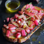 Honey Roasted Rhubarb on Toast