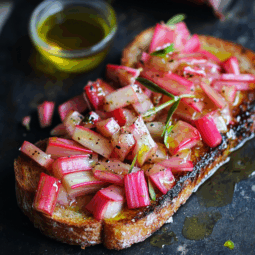 Honey Roasted Rhubarb on Toast