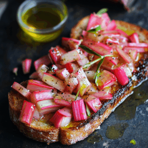Honey Roasted Rhubarb on Toast