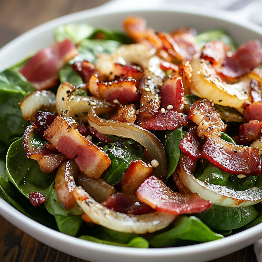 Warm Spinach Bacon Salad - Coolinarco.com