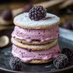 Black Raspberry Ice Cream Sandwiches
