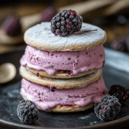 Black Raspberry Ice Cream Sandwiches