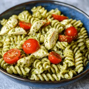 Pesto Pasta Salad with Chicken & Tomatoes