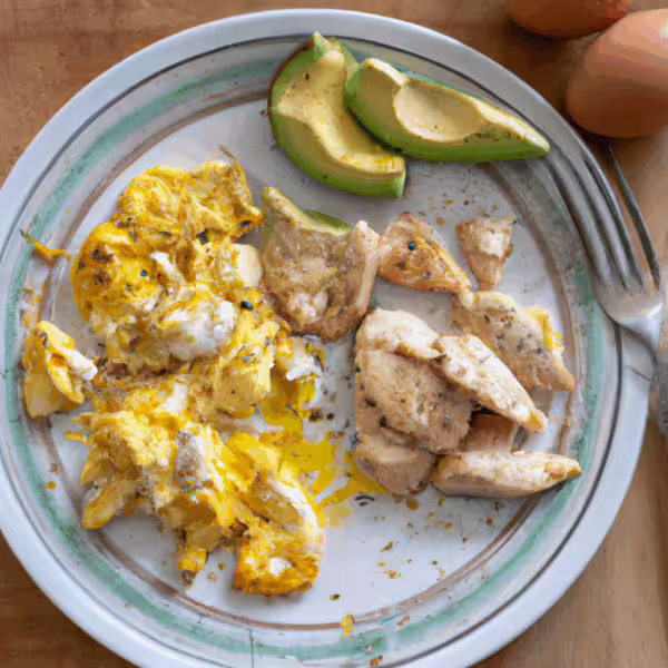 Chicken Breast with Scrambled Eggs