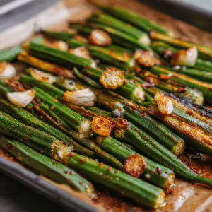 Garlic Roasted Okra