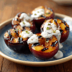 Grilled Plums with Yogurt