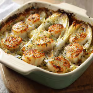 Baked Scallops with Endive