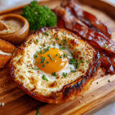 Egg in a Hole with Bacon